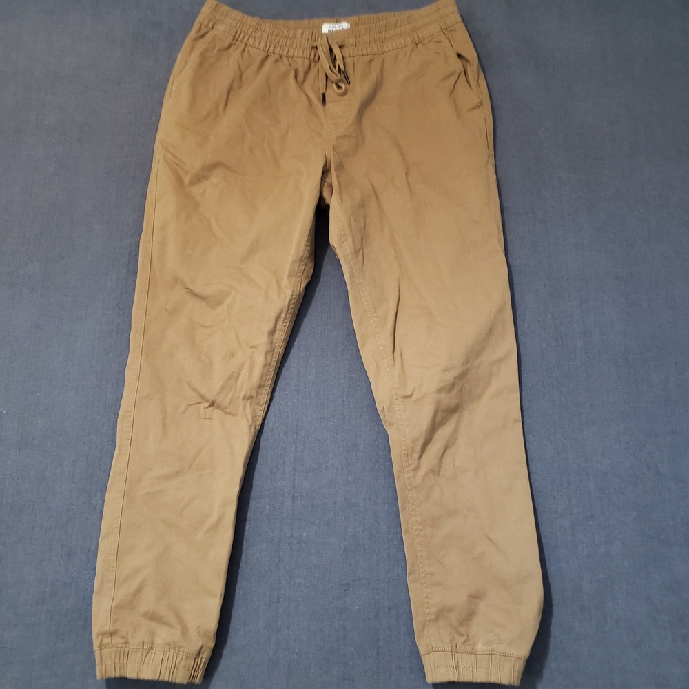 Hedge Jogger Pants‎ Mens Large Brown Tan Cotton Stretch Drawstring